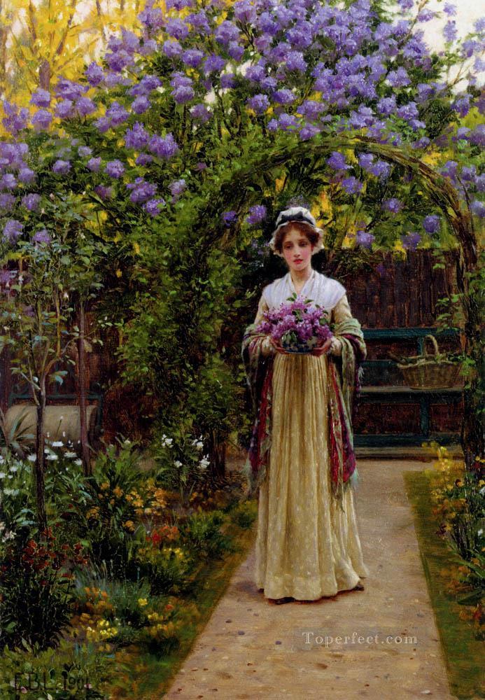 Lila Regencia histórica Edmund Leighton Impresionismo Flores Pintura al óleo